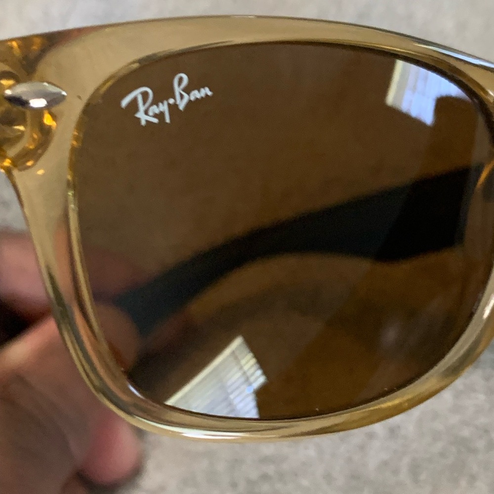 Ray-Ban Gold and Brown Sunglasses